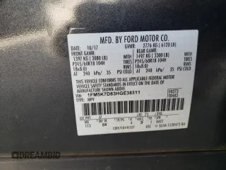 2017 Ford Explorer XLT with VIN 1FM5K7D83HGE38311, listed as a Copart auction lot 49620475 with Not Provided miles and Salvage Title. Bid and sale history available at carsss.com. Image 15.