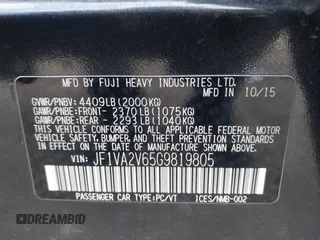 2016 Subaru WRX STI с VIN JF1VA2V65G9819805, выставлен на аукционе IAAI как лот 41894754 с пробегом 54 722 миль миль и . История ставок и продаж доступна на DreamBid. Изображение 9.