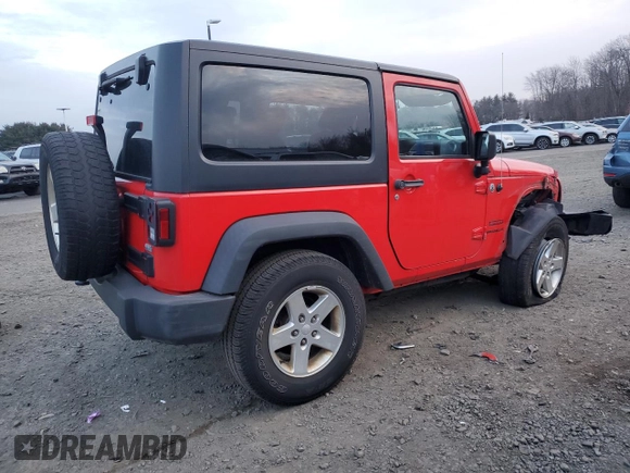 2015 Jeep Wrangler Willys Wheeler with VIN 1C4AJWAG9FL543998, listed as a Copart auction lot 88947025 with 142,433 mi miles and Salvage title. Bid and sale history available at DreamBid. Image 3.