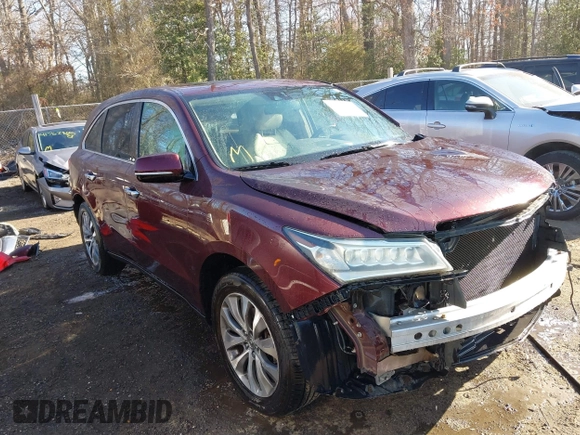 2014 Acura MDX Technology with VIN 5FRYD3H47EB004439, listed as a IAAI auction lot 41738172 with 169,946 mi miles and . Bid and sale history available at DreamBid. Image 1.