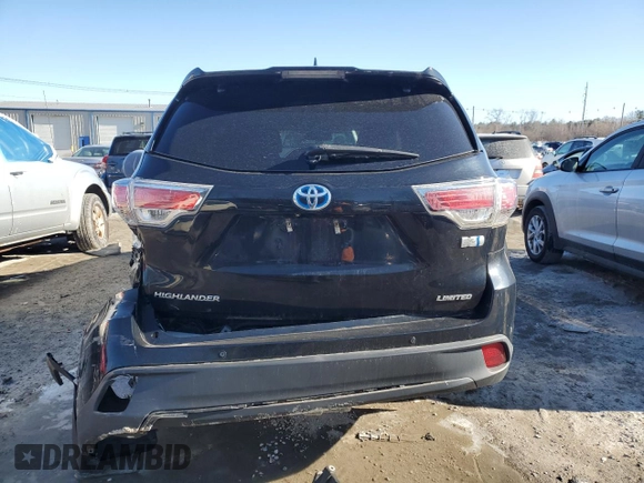 2015 Toyota Highlander Hybrid Limited with VIN 5TDDCRFH8FS008363, listed as a Copart auction lot 47233315 with 0 mi miles and Clean Title. Bid and sale history available at carsss.com. Image 6.