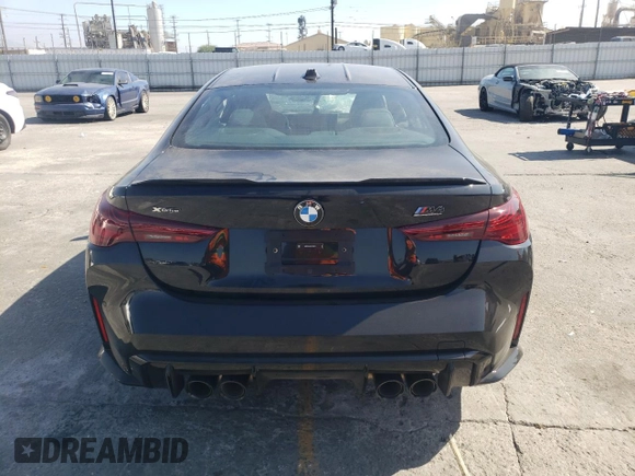 2025 BMW M4 Competition xDrive with VIN WBS33HK09SCS59001, listed as a Copart auction lot 75733354 with 0 mi miles and Salvage Title. Bid and sale history available at carsss.com. Image 6.