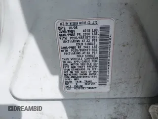 2006 Nissan Murano SL с VIN JN8AZ08T86W401654, выставлен на аукционе IAAI как лот 41929911 с пробегом 213 150 миль миль и . История ставок и продаж доступна на DreamBid. Изображение 9.