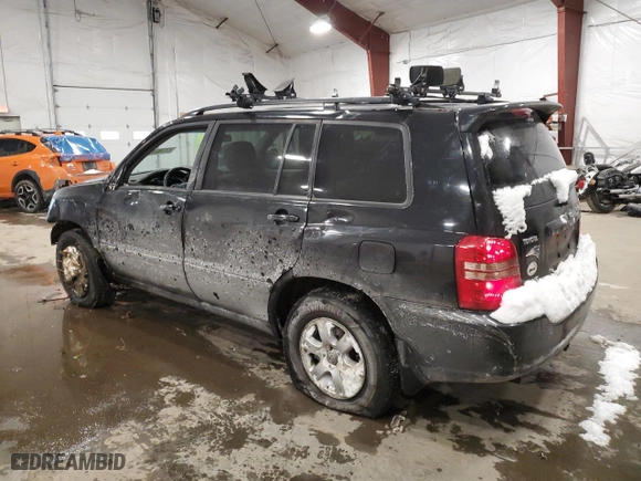 2001 Toyota Highlander with VIN JTEGF21A110027933, listed as a Copart auction lot 87670195 with 190,369 mi miles and Salvage Title. Bid and sale history available at carsss.com. Image 2.