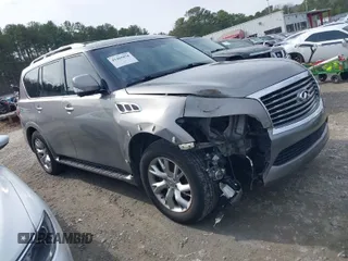 2012 Infiniti QX56 8-passenger with VIN JN8AZ2ND7C9716559, listed as a IAAI auction lot 41465078 with 184,373 mi miles and . Bid and sale history available at DreamBid. Image 1.