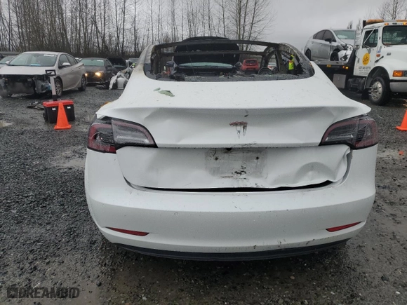 2019 Tesla Model 3 Mid Range with VIN 5YJ3E1EA7KF485215, listed as a Copart auction lot 46924745 with 0 mi miles and Salvage Title. Bid and sale history available at carsss.com. Image 6.