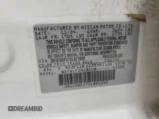 2025 Nissan Versa SV z VIN 3N1CN8EV7SL821512, wystawiony jako Copart lot #58159835 z przebiegiem 12 282 mil mil oraz Nie do naprawy • Non repairable. Historia ofert i sprzedaży dostępna na DreamBid. Obrazek 12.