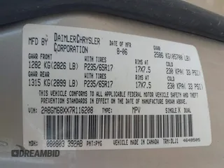 2007 Chrysler Pacifica Touring с VIN 2A8GM68XX7R116208, выставлен на аукционе IAAI как лот 42533532 с пробегом 289 180 миль миль и . История ставок и продаж доступна на DreamBid. Изображение 9.