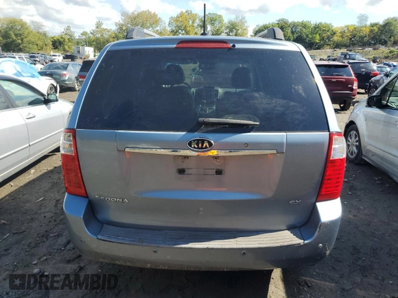 2009 Kia Sedona LX with VIN KNDMB233X96279951, listed as a Copart auction lot 73436374 with 76,558 mi miles and Clean Title. Bid and sale history available at carsss.com. Image 6.