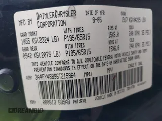2006 Chrysler PT Cruiser with VIN 3A4FY48B96T215964, listed as a IAAI auction lot 42094963 with 160,185 mi miles and . Bid and sale history available at DreamBid. Image 9.