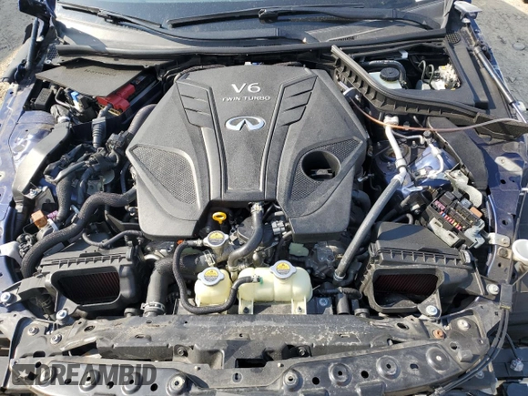 2021 Infiniti Q50 Red Sport 400 with VIN JN1FV7DR8MM880590, listed as a Copart auction lot 47741635 with 25,533 mi miles and Salvage Title. Bid and sale history available at carsss.com. Image 11.