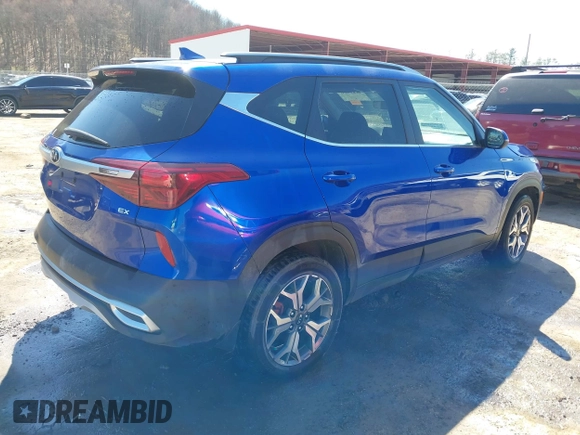 2021 Kia Seltos EX with VIN KNDERCAAXM7167273, listed as a IAAI auction lot 41839652 with 64,256 mi miles and . Bid and sale history available at DreamBid. Image 4.