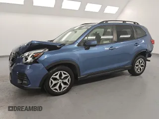 2022 Subaru Forester Premium z VIN JF2SKADC2NH444536, wystawiony jako Copart lot #55051115 z przebiegiem 52 465 mil mil oraz Szkoda całkowita • Salvage title. Historia ofert i sprzedaży dostępna na DreamBid. Obrazek 1.