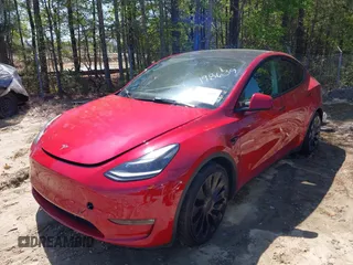 2022 Tesla Model Y Performance with VIN 7SAYGDEFXNF513951, listed as a IAAI auction lot 41986001 with 37,225 mi miles and . Bid and sale history available at DreamBid. Image 2.