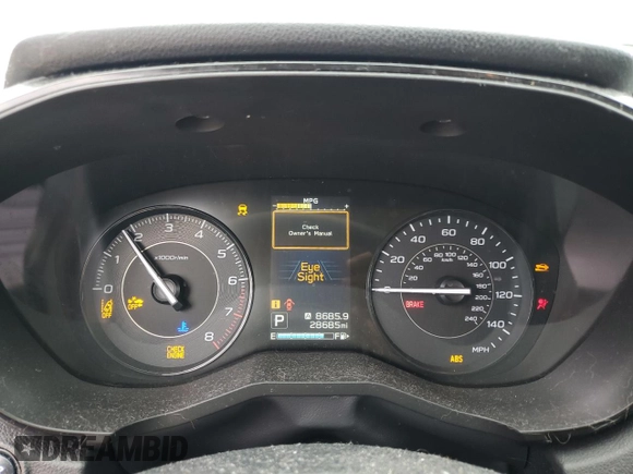 2020 Subaru Impreza with VIN 4S3GTAB60L3723072, listed as a Copart auction lot 58801595 with 28,685 mi miles and Salvage title. Bid and sale history available at DreamBid. Image 9.