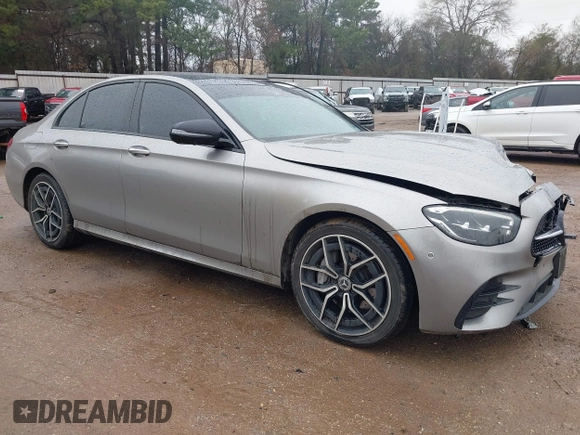 2021 Mercedes-Benz E-Class E 350 with VIN W1KZF8DB2MB002154, listed as a IAAI auction lot 41554279 with 52,375 mi miles. Bid and sale history available at carsss.com. Image 1.
