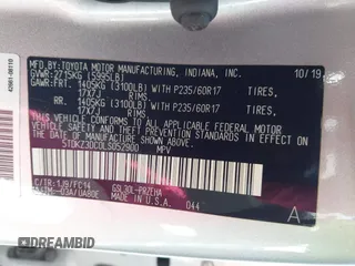 2020 Toyota Sienna LE Auto Access Seat с VIN 5TDKZ3DC0LS052900, выставлен на аукционе IAAI как лот 41940962 с пробегом 70 095 миль миль и . История ставок и продаж доступна на DreamBid. Изображение 9.