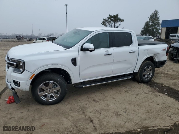 2024 Ford Ranger LARIAT with VIN 1FTER4KH6RLE01036, listed as a Copart auction lot 48386655 with 2,001 mi miles and Salvage Title. Bid and sale history available at carsss.com. Image 1.