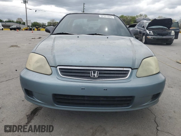 1999 Honda Civic LX with VIN 1HGEJ6577XL006237, listed as a Copart auction lot 52331625 with 279,787 mi miles and Clean Title. Bid and sale history available at carsss.com. Image 5.