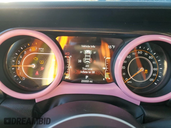 2023 Jeep Wrangler Sport S with VIN 1C4HJXDG5PW615926, listed as a Copart auction lot 84765684 with 23,333 mi miles and Salvage Title. Bid and sale history available at DreamBid. Image 9.