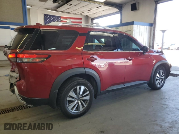 2023 Nissan Pathfinder SL with VIN 5N1DR3CC7PC221341, listed as a Copart auction lot 60569185 with 26,296 mi miles and Salvage title. Bid and sale history available at DreamBid. Image 3.