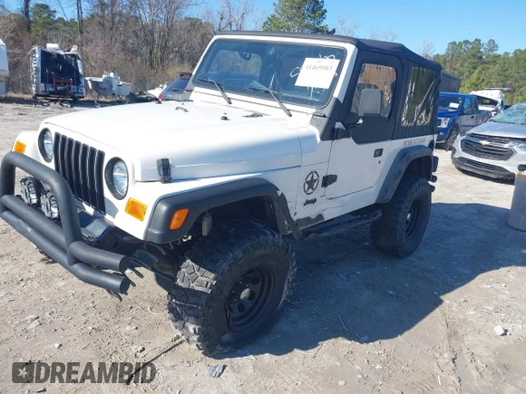 1997 Jeep Wrangler Sport with VIN 1J4FY19S7VP483735, listed as a IAAI auction lot 41469983 with 150,542 mi miles. Bid and sale history available at carsss.com. Image 2.