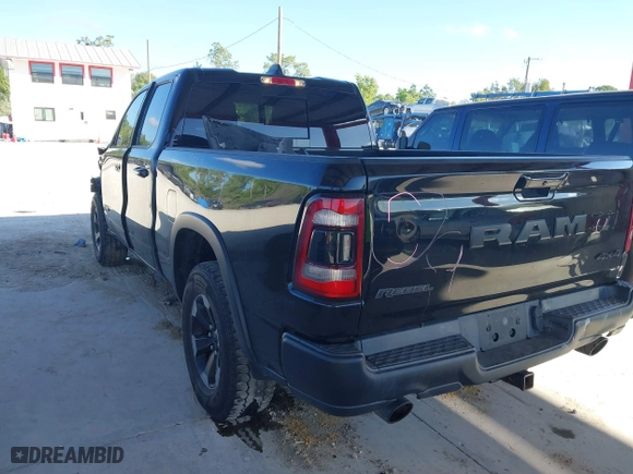 2019 Ram 1500 Rebel with VIN 1C6SRFET7KN831707, listed as a IAAI auction lot 41508675 with 107,334 mi miles. Bid and sale history available at carsss.com. Image 3.