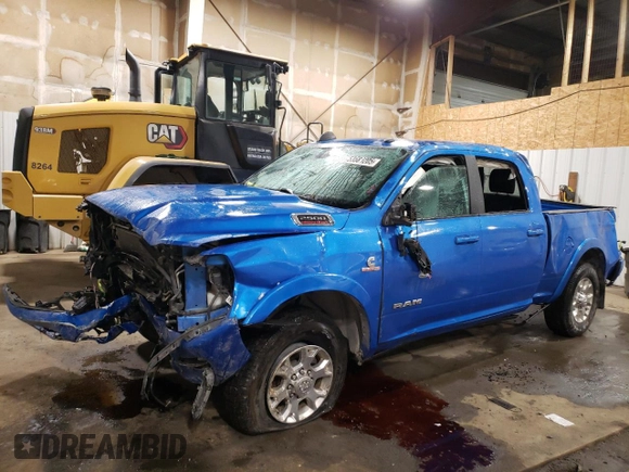2021 Ram 2500 Laramie with VIN 3C6UR5FL1MG570734, listed as a Copart auction lot 53580205 with 52,873 mi miles and Salvage title. Bid and sale history available at DreamBid. Image 1.
