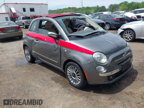 2012 FIAT 500 Lounge with VIN 3C3CFFER6CT142001, listed as a IAAI auction lot 42309609 with 56,367 mi miles and . Bid and sale history available at DreamBid. Image 1.