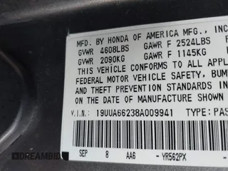 2008 Acura TL with VIN 19UUA66238A009941, listed as a IAAI auction lot 41332206 with 1 mi miles. Bid and sale history available at carsss.com. Image 9.