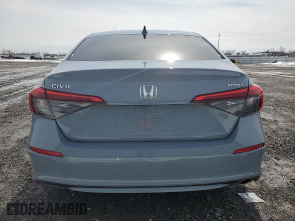 2022 Honda Civic Sedan Sport with VIN 2HGFE2F54NH101802, listed as a Copart auction lot 52187435 with 177,256 mi miles and Salvage Title. Bid and sale history available at carsss.com. Image 6.