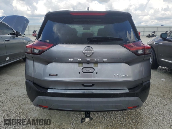 2022 Nissan Rogue SV with VIN JN8BT3BB4NW335769, listed as a Copart auction lot 73807614 with 3,997 mi miles and Salvage Title. Bid and sale history available at DreamBid. Image 6.