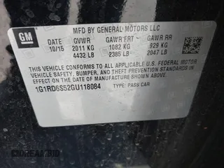 2016 Chevrolet Volt Premier with VIN 1G1RD6S52GU118084, listed as a IAAI auction lot 42067848 with 135,112 mi miles. Bid and sale history available at carsss.com. Image 9.