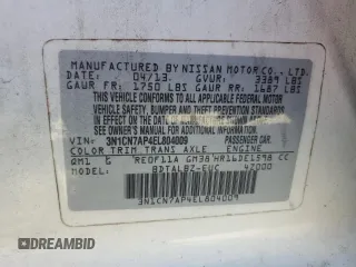 2014 Nissan Versa SV with VIN 3N1CN7AP4EL804009, listed as a Copart auction lot 48556215 with 146,875 mi miles and Salvage Title. Bid and sale history available at carsss.com. Image 14.