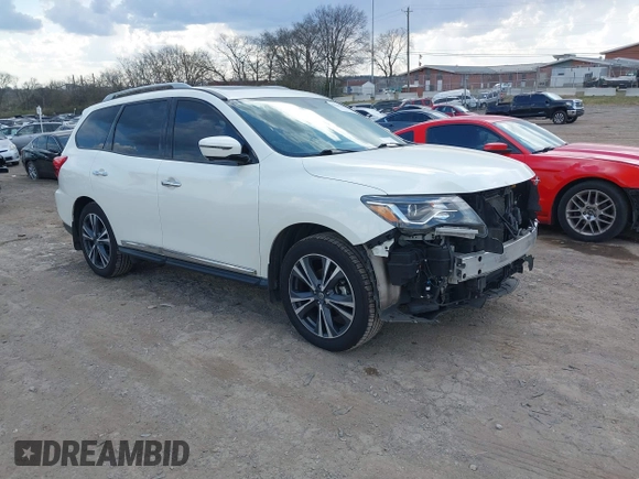 2019 Nissan Pathfinder S z VIN 5N1DR2MM5KC635874, wystawiony jako IAAI lot #41790147 z przebiegiem 97 710 mil mil oraz . Historia ofert i sprzedaży dostępna na DreamBid. Obrazek 1.