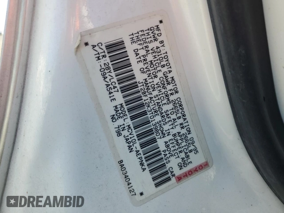 1996 Toyota Camry LE z VIN JT2BF12K3T0139807, wystawiony jako Copart lot #57675855 z przebiegiem 258 601 mil mil oraz Szkoda całkowita • Salvage title. Historia ofert i sprzedaży dostępna na DreamBid. Obrazek 12.