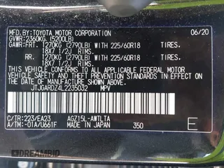 2020 Lexus NX with VIN JTJGARDZ4L2235032, listed as a IAAI auction lot 41924292 with 46,674 mi miles. Bid and sale history available at carsss.com. Image 9.