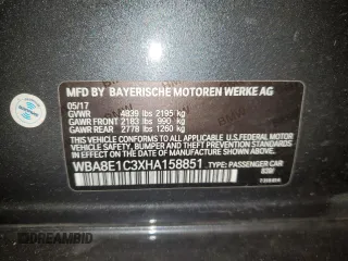 2017 BMW 3 Series 330e iPerformance with VIN WBA8E1C3XHA158851, listed as a Copart auction lot 85889824 with 135,625 mi miles and Salvage Title. Bid and sale history available at carsss.com. Image 13.