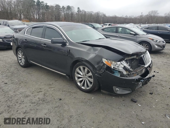 2012 Lincoln MKS with VIN 1LNHL9ER3CG806878, listed as a Copart auction lot 87162644 with 136,878 mi miles and Salvage Title. Bid and sale history available at DreamBid. Image 4.