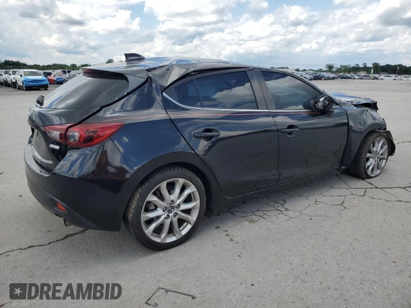 2014 Mazda 3 S Grand Touring with VIN JM1BM1M33E1215459, listed as a Copart auction lot 59188005 with Not provided miles and Salvage title. Bid and sale history available at DreamBid. Image 3.