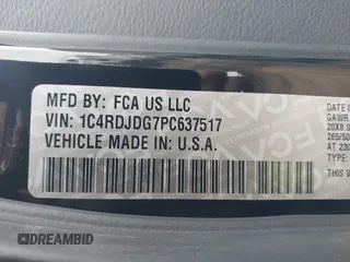2023 Dodge Durango GT Plus with VIN 1C4RDJDG7PC637517, listed as a IAAI auction lot 41818040 with 37,092 mi miles. Bid and sale history available at carsss.com. Image 9.