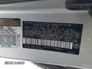 2007 Toyota Camry CE z VIN 4T1BE46K97U048329, wystawiony jako IAAI lot #41548552 z przebiegiem 126 825 mil mil oraz . Historia ofert i sprzedaży dostępna na DreamBid. Obrazek 9.