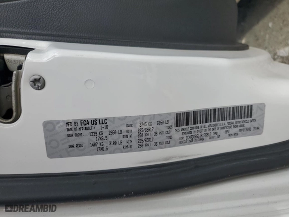 2018 Dodge Grand Caravan SE with VIN 2C4RDGBG1JR176917, listed as a Copart auction lot 44346275 with 0 mi miles and Salvage Title. Bid and sale history available at carsss.com. Image 10.