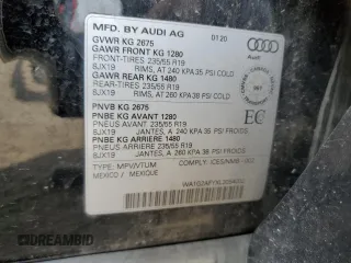 2020 Audi Q5 Premium with VIN WA1G2AFYXL2054002, listed as a Copart auction lot 68996494 with 44,510 mi miles and Non Repairable. Bid and sale history available at carsss.com. Image 12.
