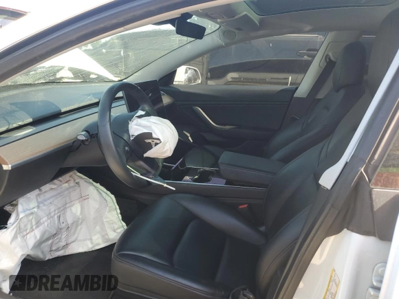 2020 Tesla Model 3 Long Range with VIN 5YJ3E1EB7LF735448, listed as a Copart auction lot 43222385 with 0 mi miles and Salvage Title. Bid and sale history available at carsss.com. Image 7.