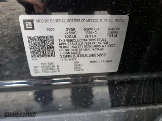 2020 Chevrolet Blazer LT with VIN 3GNKBJRS7LS695269, listed as a Copart auction lot 87037324 with 69,433 mi miles and Salvage Title. Bid and sale history available at carsss.com. Image 13.