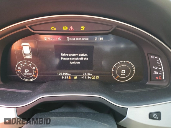 2019 Audi Q7 Prestige with VIN WA1VAAF75KD011398, listed as a Copart auction lot 49524945 with 103,306 mi miles and Salvage Title. Bid and sale history available at carsss.com. Image 9.