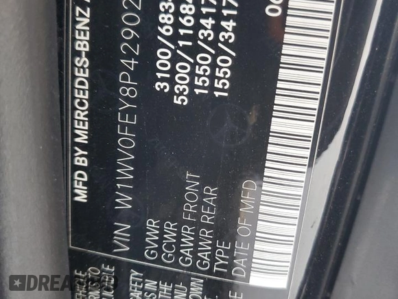 2023 Mercedes-Benz Metris with VIN W1WV0FEY8P4290244, listed as a Copart auction lot 44124005 with 9,072 mi miles and Salvage Title. Bid and sale history available at DreamBid. Image 14.
