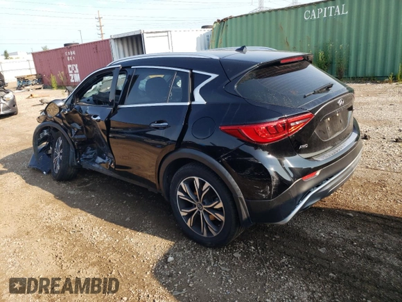 2017 Infiniti QX30 Luxury with VIN SJKCH5CR3HA029928, listed as a Copart auction lot 65221134 with 0 mi miles and Salvage Title. Bid and sale history available at carsss.com. Image 2.