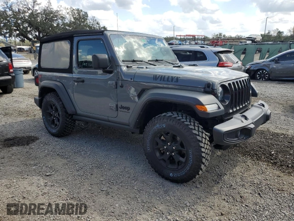 2022 Jeep Wrangler Sport S with VIN 1C4GJXAG2NW195751, listed as a Copart auction lot 44842615 with 42,289 mi miles and Salvage title. Bid and sale history available at DreamBid. Image 4.